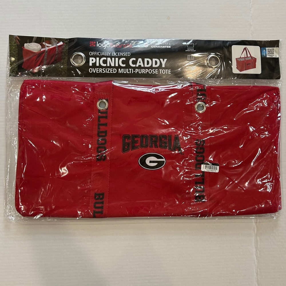 Georgia Bulldogs Logo Brands Picnic Caddy Oversized Multi-Purpose Tote Red New